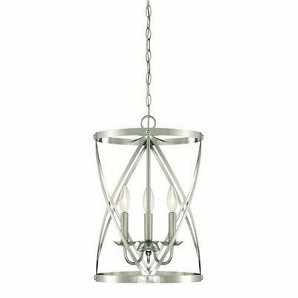 Brightbomb Isadora Three Light Indoor Chandelier, Brushed Nickel BR2689878